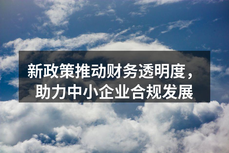 新政策推动财务透明度，助力中小企业合规发